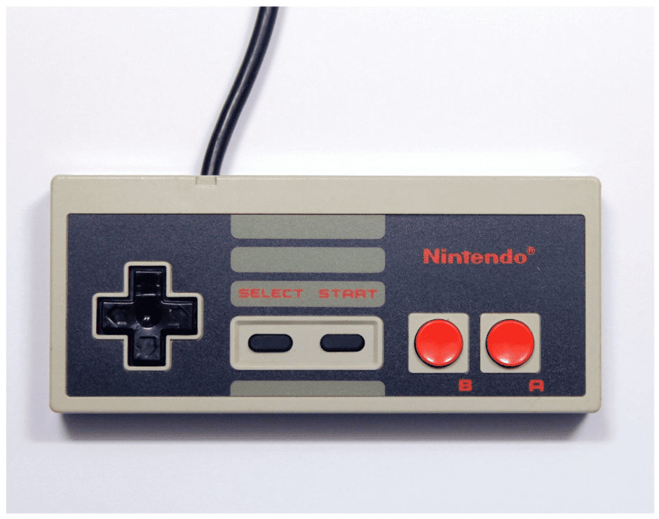 An original Nintendo Entertainment System controller.