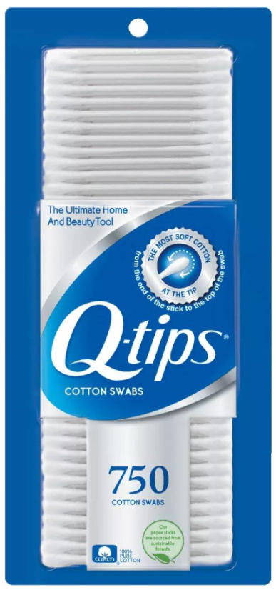 Q-Tips Cotton Swabs.